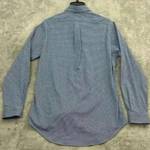 Polo Ralph Lauren Shirt Mens Medium Blue Plaid Check Long Sleeve Stretch Nylon - Picture 11 of 12